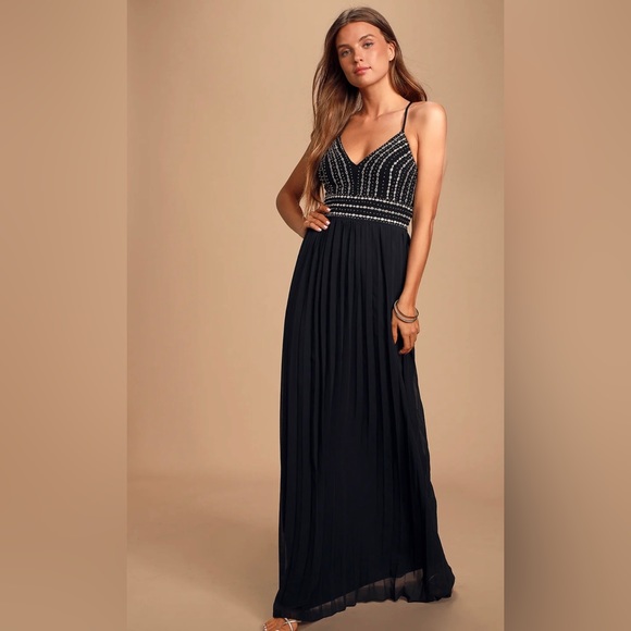 Glamorous Gala Black Embroidered Maxi Dress - Picture 2 of 11